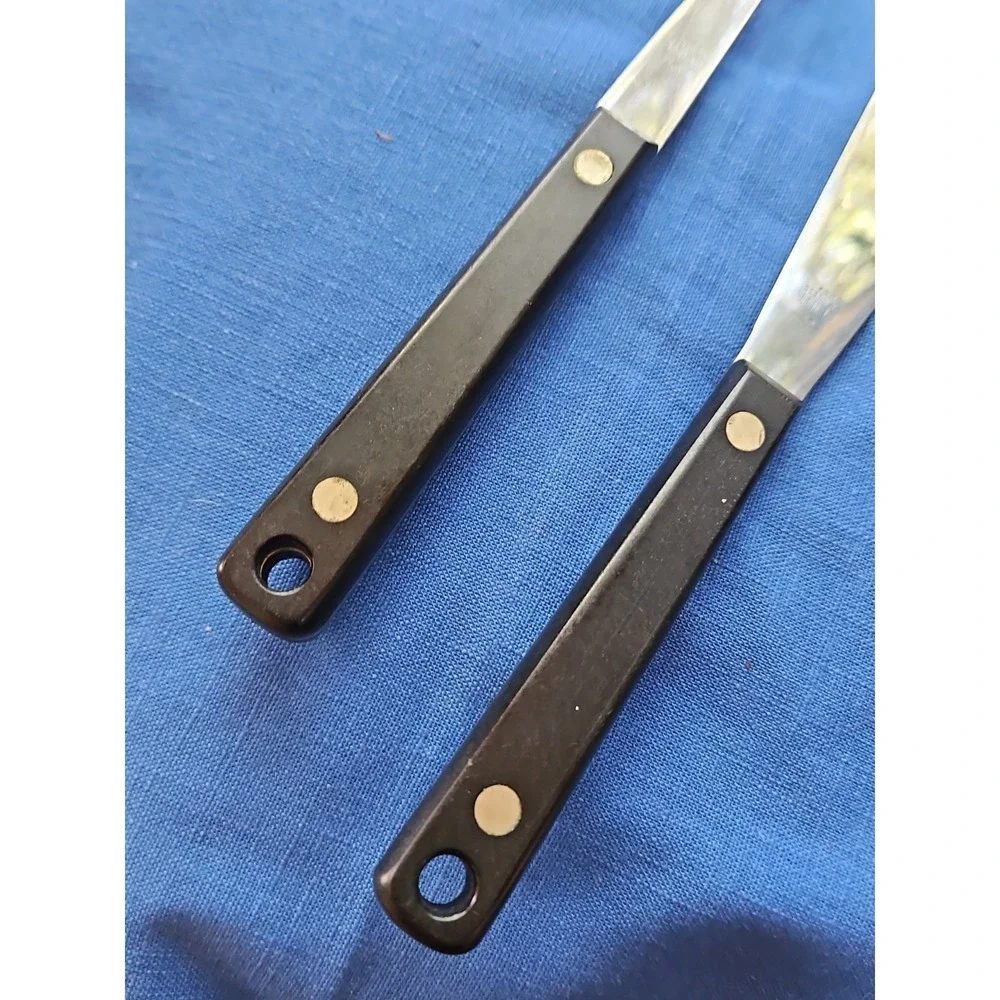 Vintage Ekco Flint Stainless Steel Kitchen Utensils Meat Carving Fork & Spreader